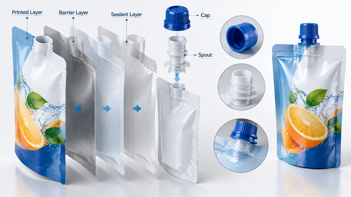 Custom Spout Pouch Structure Custom Spout Pouch Structure