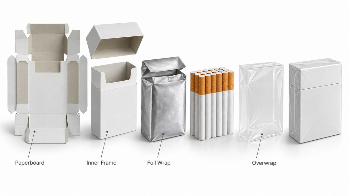 Hinge Lid Cigarette Pack Structure Hinge Lid Cigarette Pack Structure