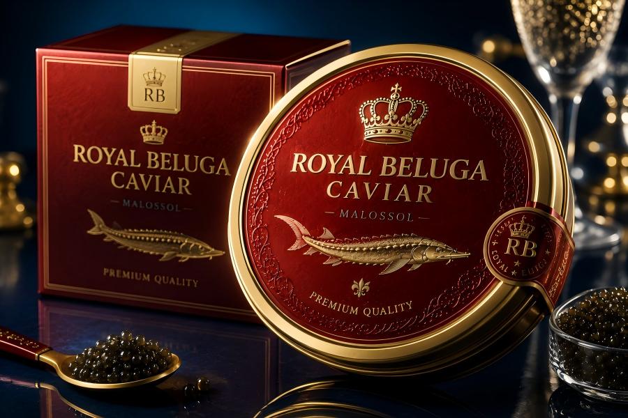 Label for premium caviar packaging Label for premium caviar packaging