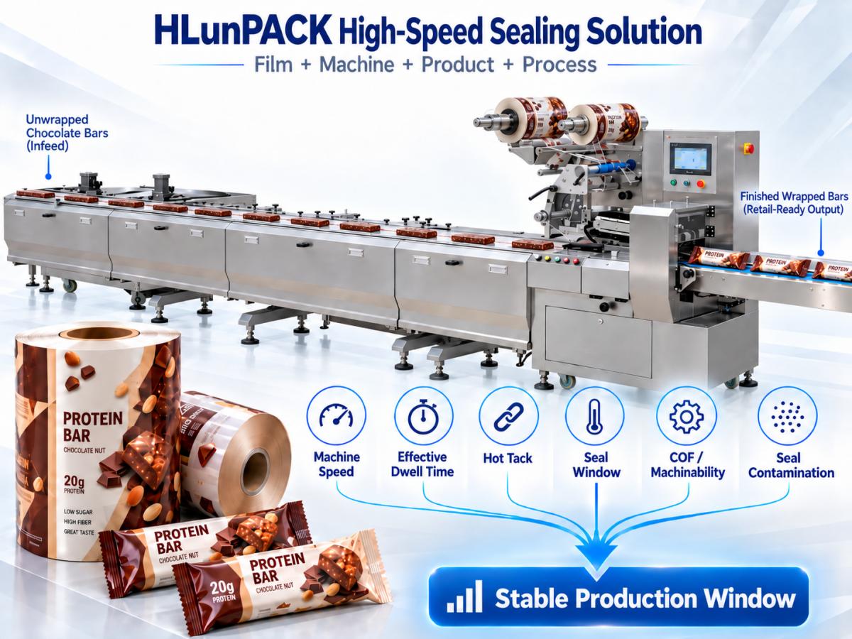 HLunPACK high-speed sealing solution combining film, machine, product and process variables for stable production HLunPACK high-speed sealing solution combining film, machine, product and process variables for stable production