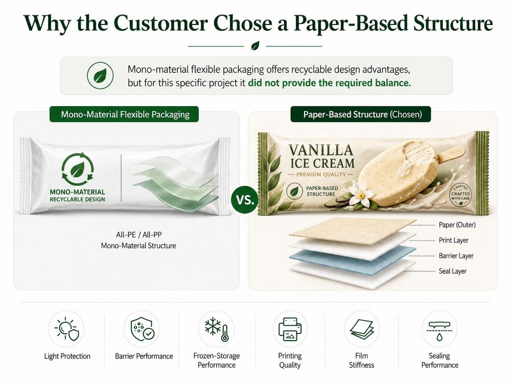 Mono-material flexible packaging vs Paper-Based Structure Mono-material flexible packaging vs Paper-Based Structure