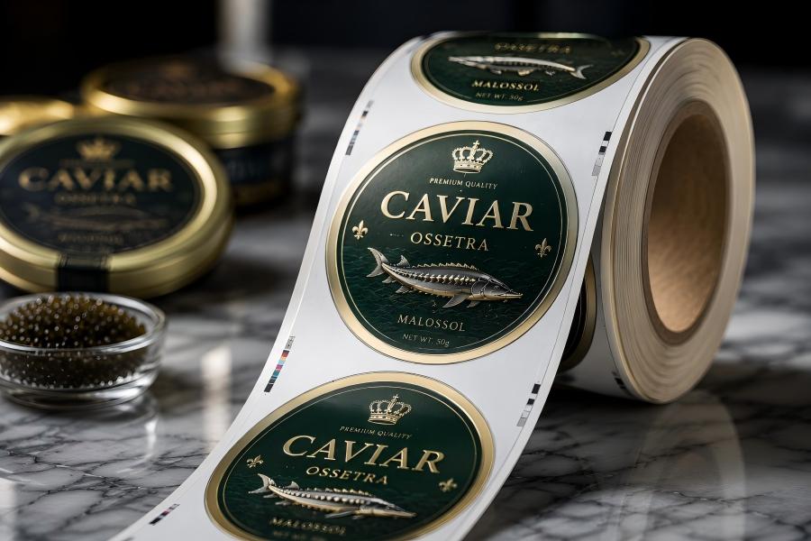 Caviar packaging label Caviar packaging label