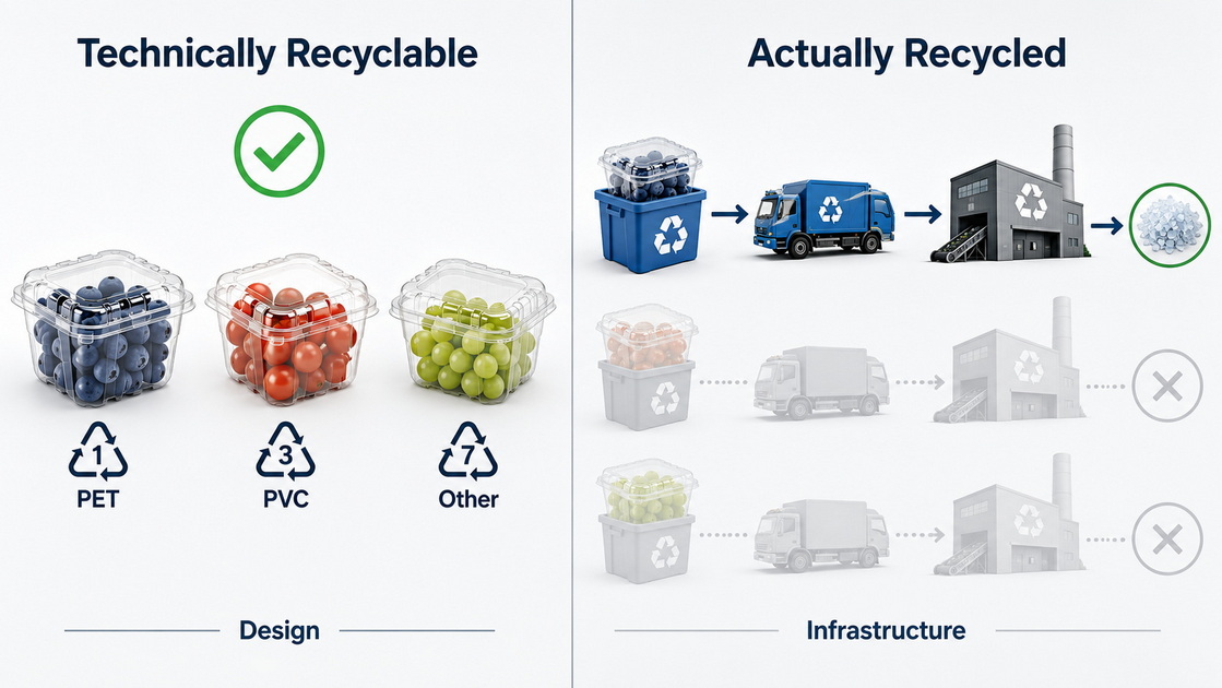 Recyclable Vs Actually Recycled Recyclable Vs Actually Recycled