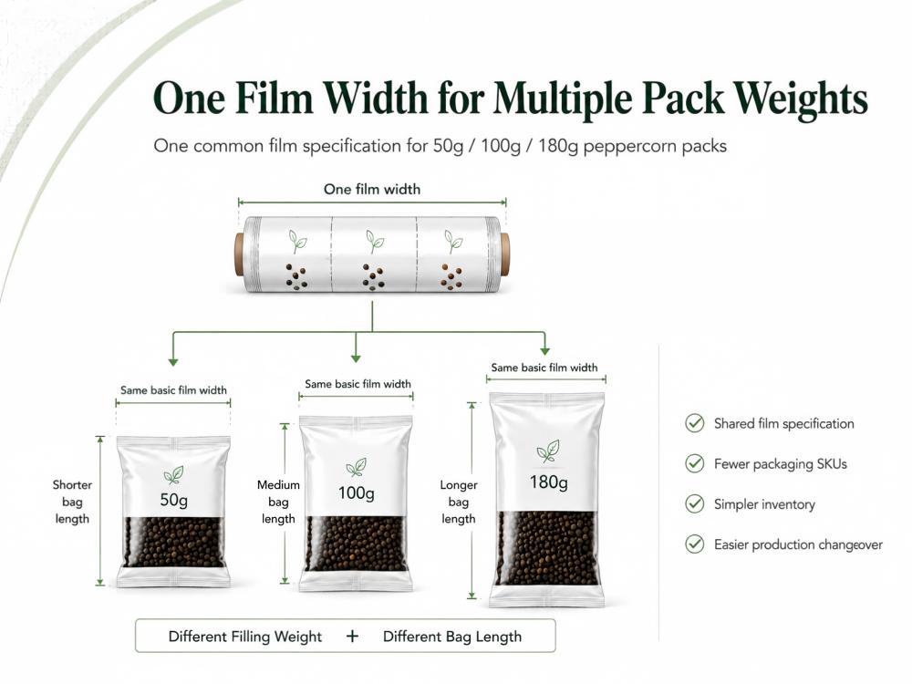 One Film Width for Multiple Pack Weights One Film Width for Multiple Pack Weights