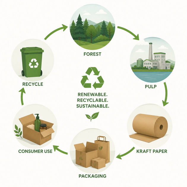 Kraft Paper Lifecycle Graphic Kraft Paper Lifecycle Graphic