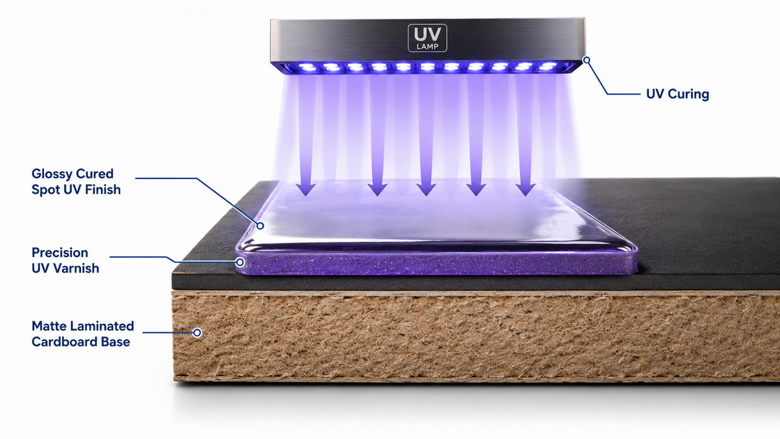 Spot UV Coating Layer Structure Diagram Spot UV Coating Layer Structure Diagram