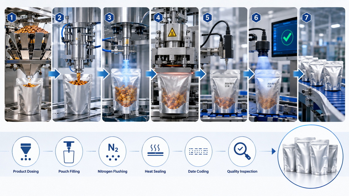 Integrated Pouch Packaging Workflow Integrated Pouch Packaging Workflow