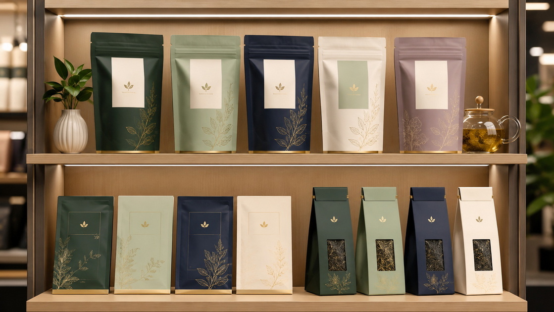 Premium Tea Packaging Shelf Display Premium Tea Packaging Shelf Display