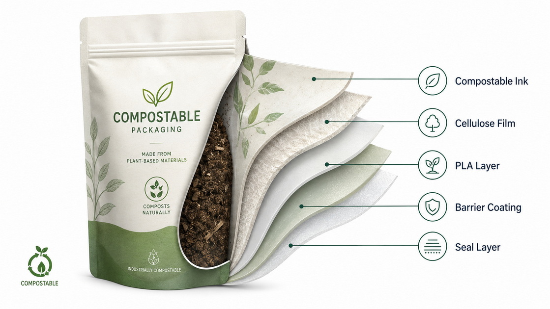 Compostable Packaging Material Structure Compostable Packaging Material Structure