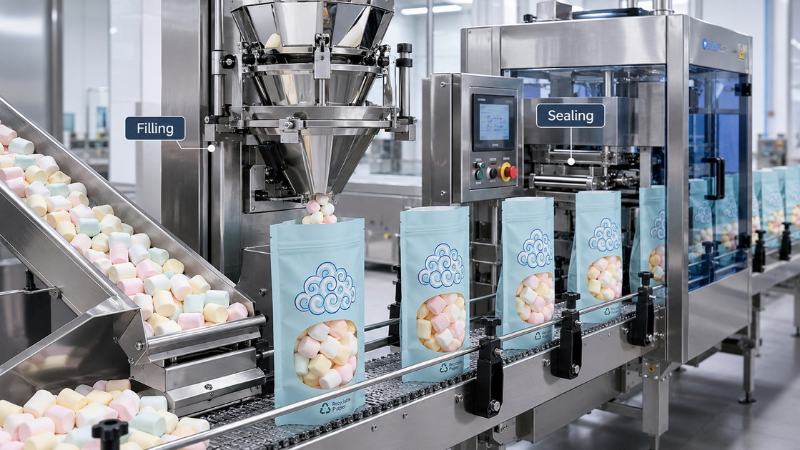 Marshmallow Paper Bag Packaging Line Marshmallow Paper Bag Packaging Line