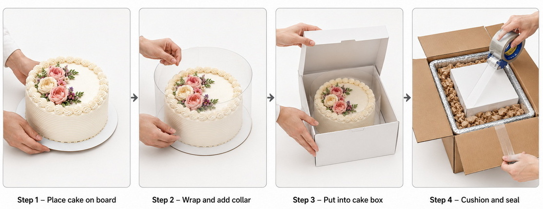 Step By Step Cake Packing Process Step By Step Cake Packing Process