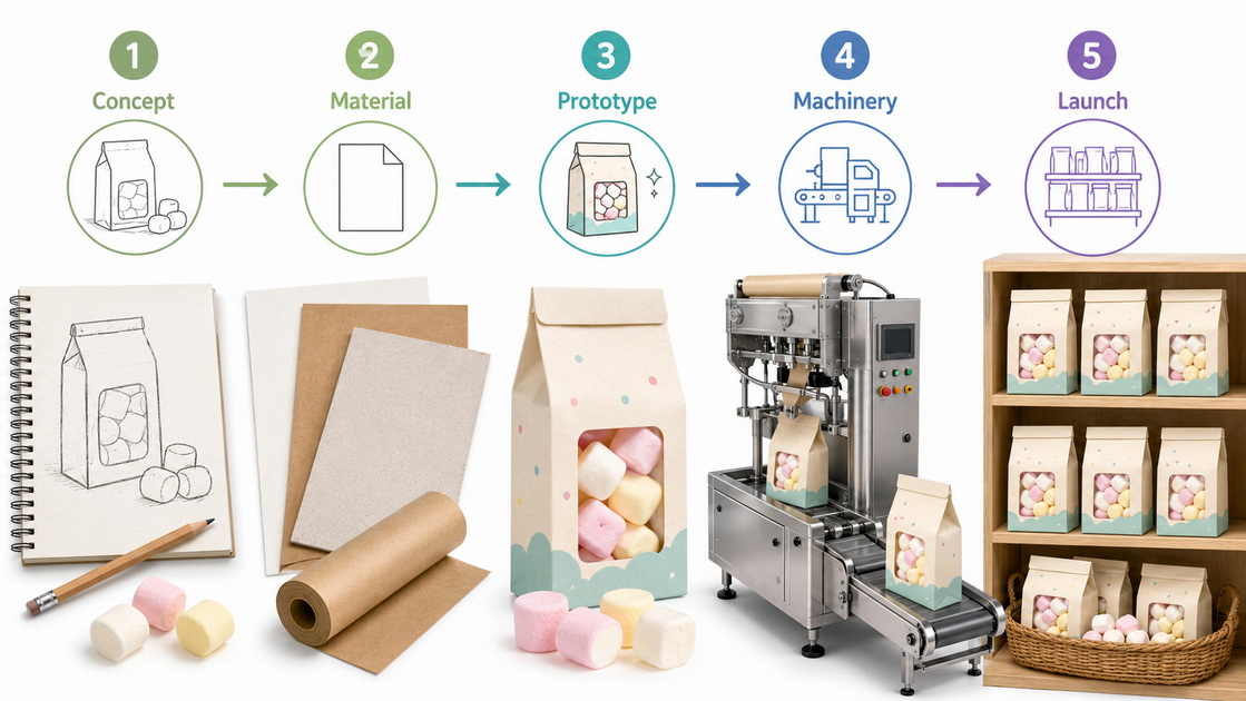 Paper Marshmallow Packaging Workflow Paper Marshmallow Packaging Workflow