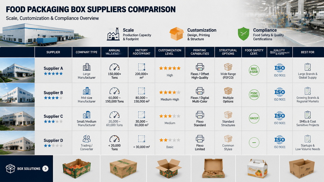 Food Packaging Supplier Comparison Food Packaging Supplier Comparison