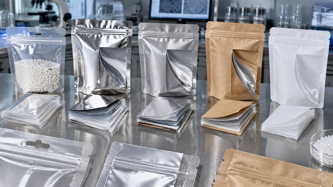 Flexible Packaging Bag Materials Close Up Flexible Packaging Bag Materials Close Up