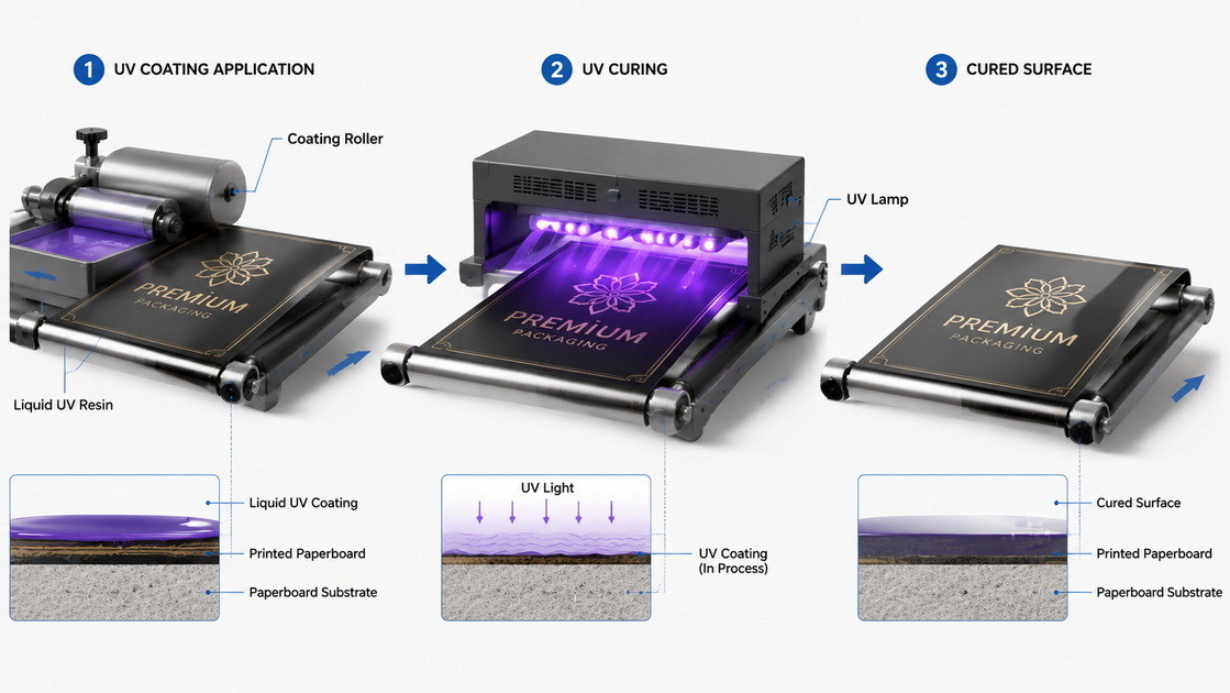 UV Coating Process Diagram UV Coating Process Diagram