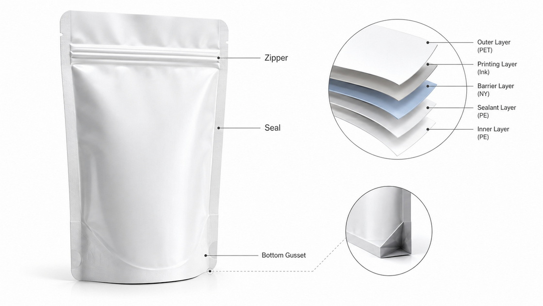 Stand Up Pouch Structure Infographic