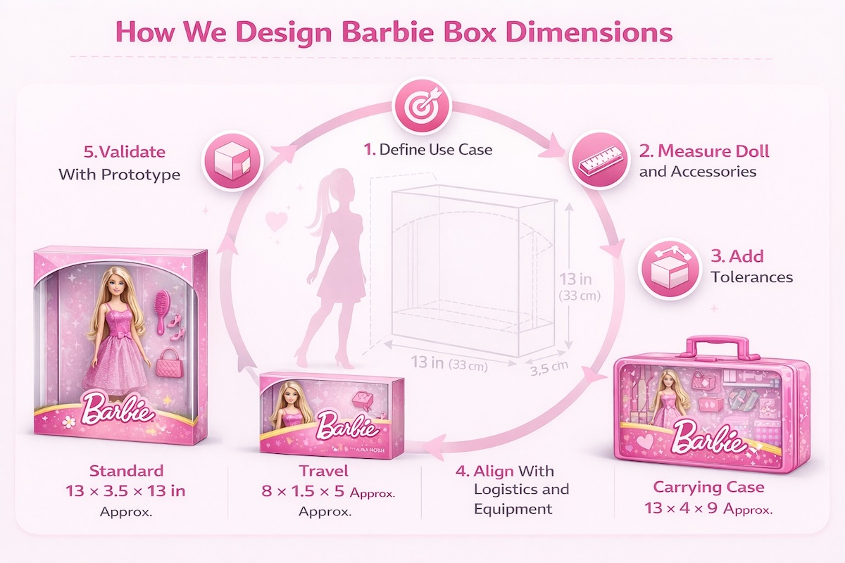 Barbie Packaging Dimension Design WorkflowBarbie Packaging Dimension Design Workflow