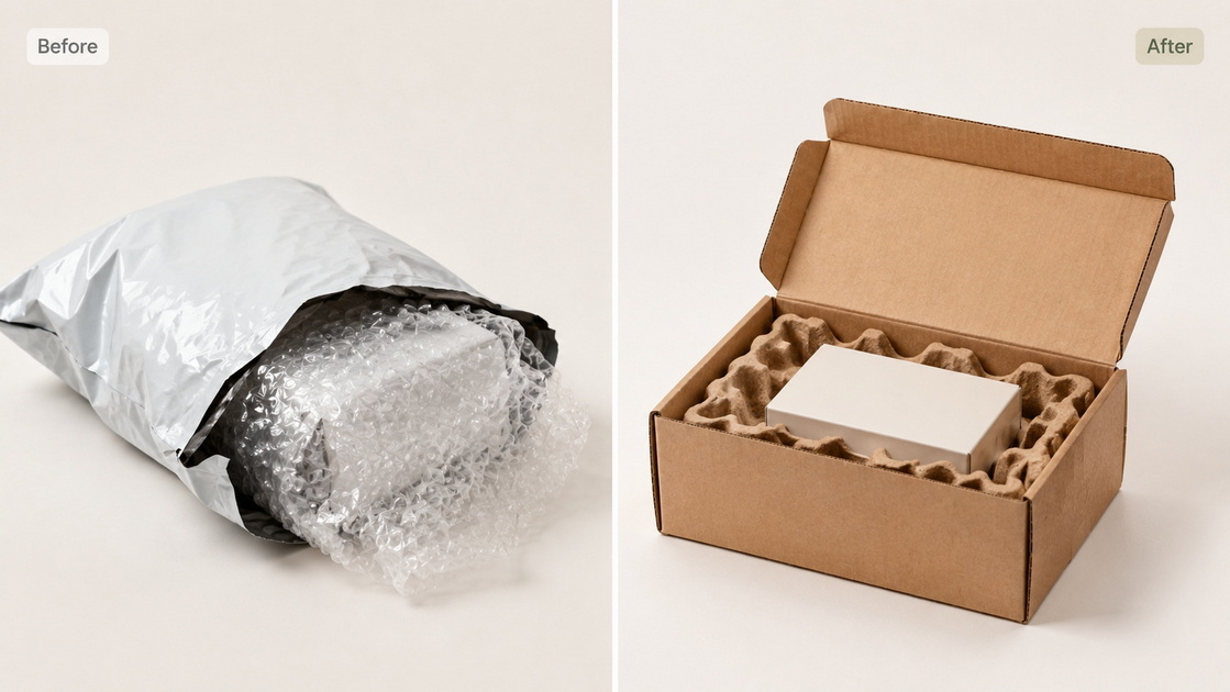Before And After E Commerce Paper Packaging