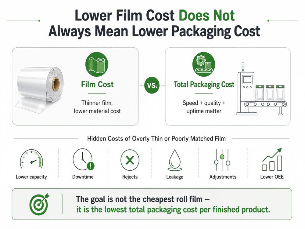 film cost vs total packaging cost