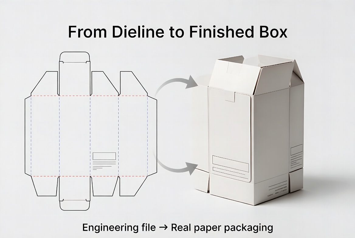 From Flat Dieline To 3D Box