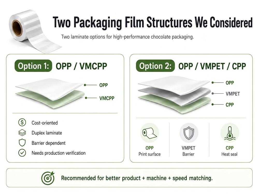 Two Packaging Film Structures We Considered
