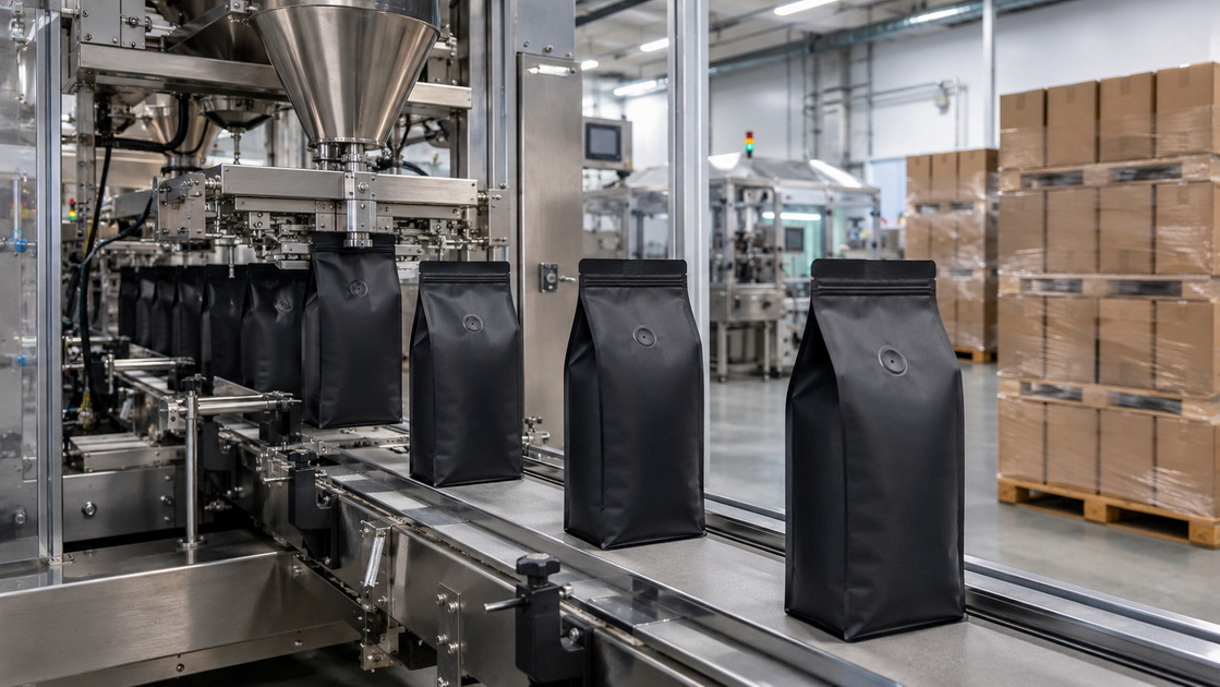 Coffee Bag Filling And Export Packaging
