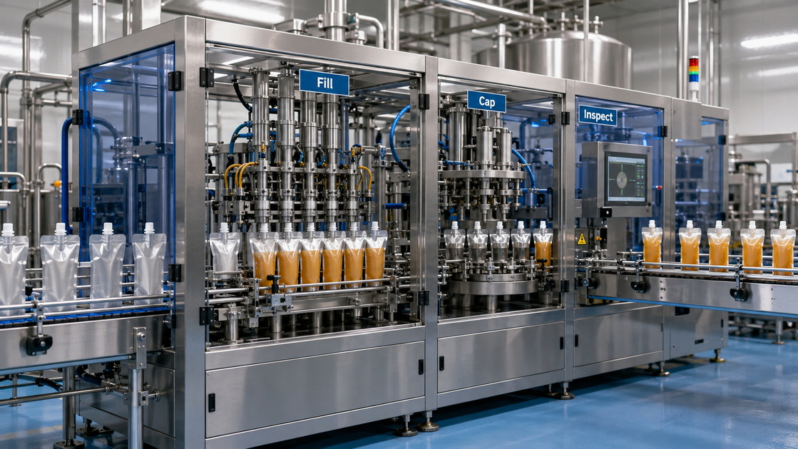 Spout Pouch Beverage Filling And Capping Line