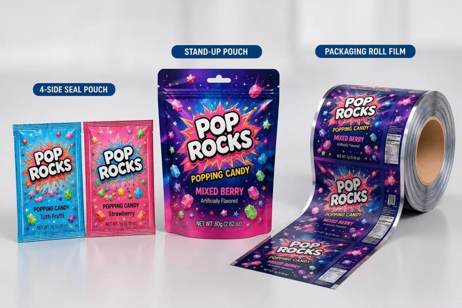Popping candy packaging