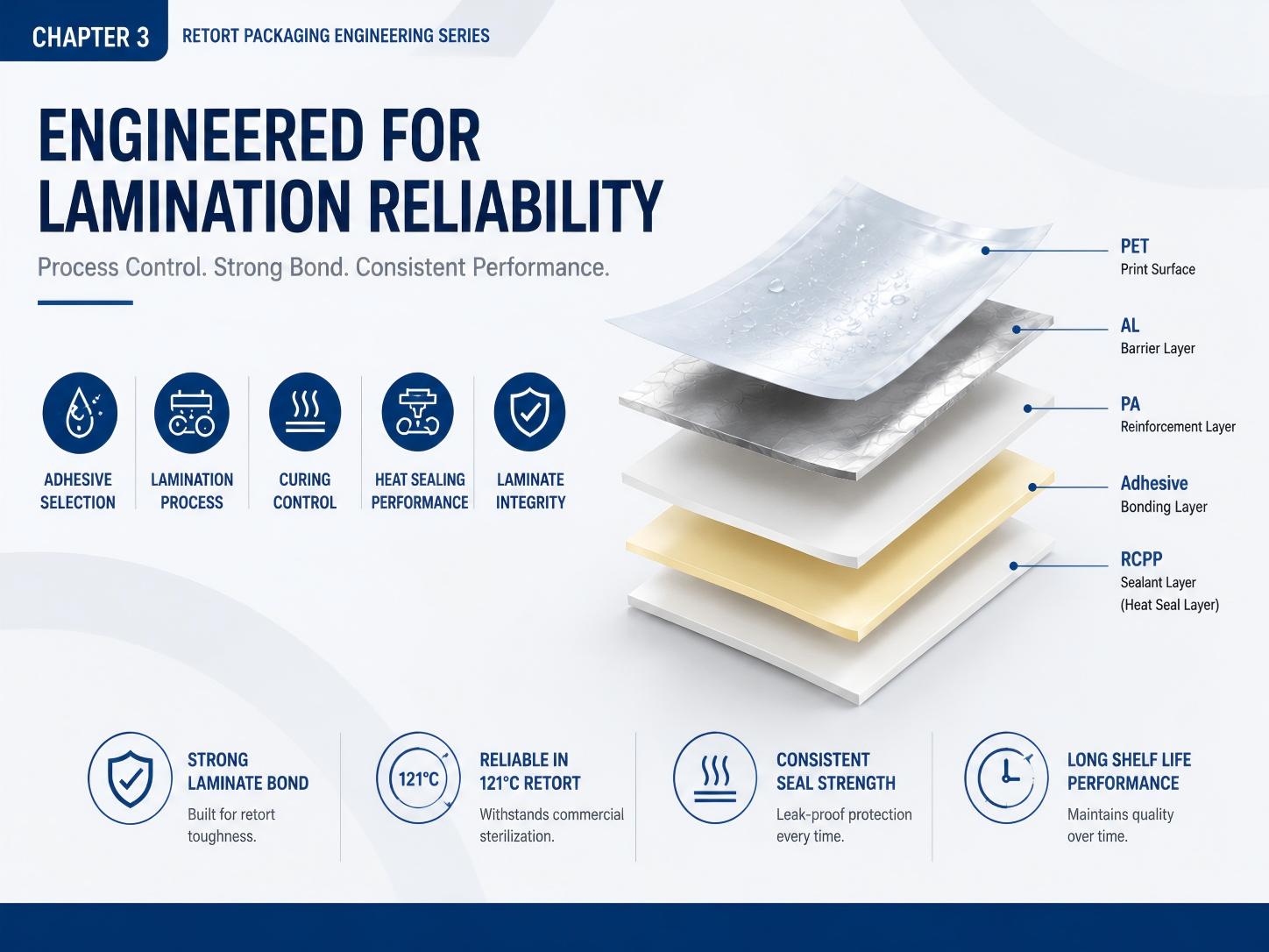 Food sterilization bag lamination process