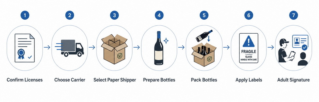 Alcohol Shipping Process Steps