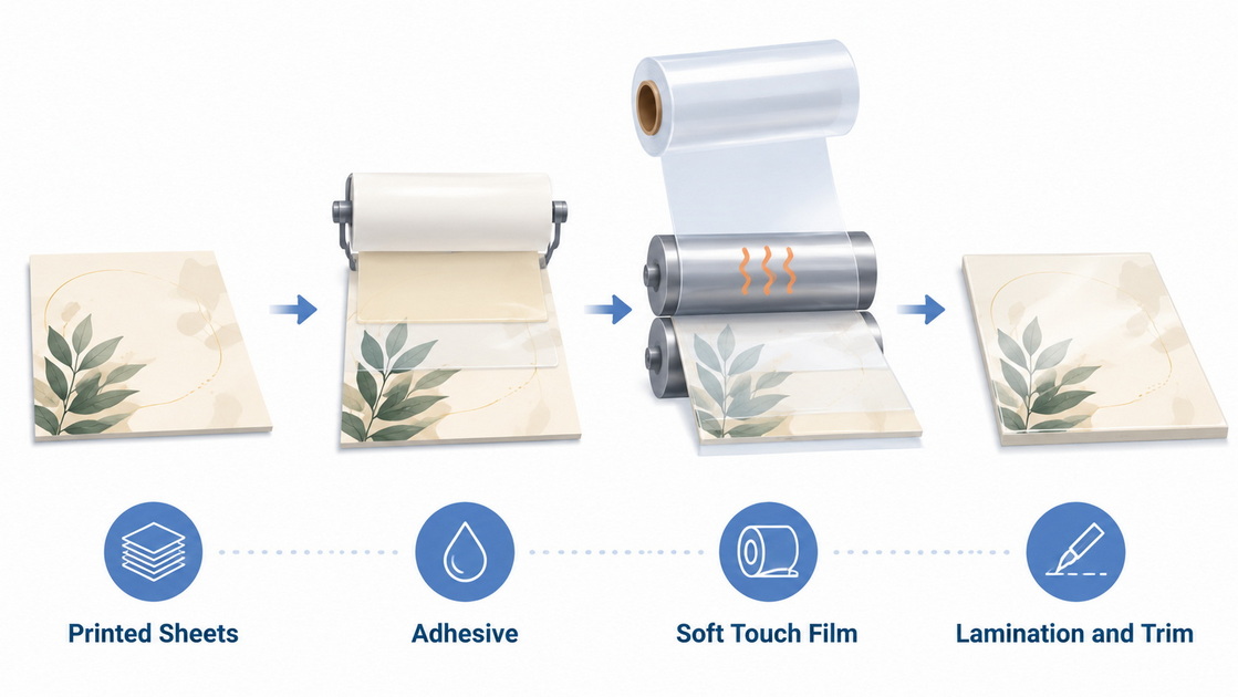 Soft Touch Lamination Process Flow