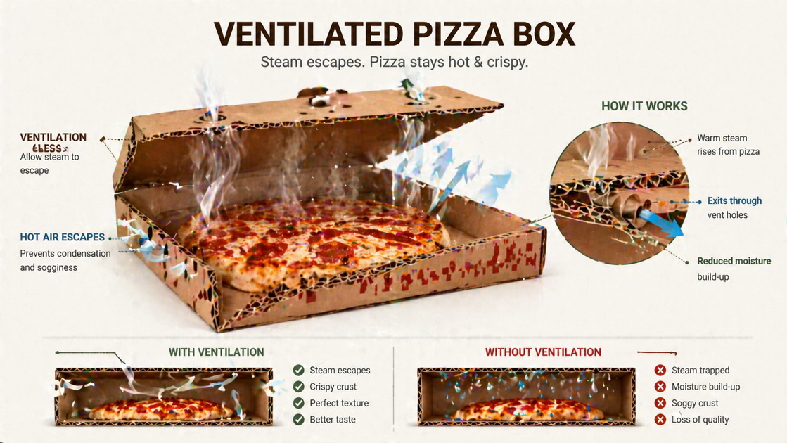 Pizza Box Ventilation And Freshness